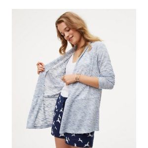 NWT Loft Light Blue Spacedye Open Cardigan Sweater